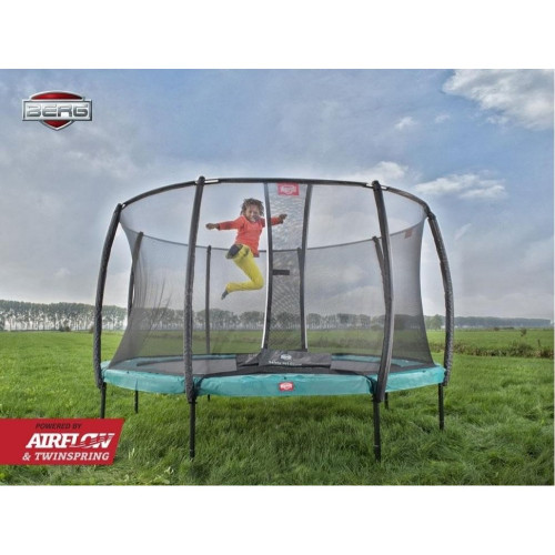 Батут  Berg Champion 430 Tattoo Green +сітка Deluxe 430 - фото №3